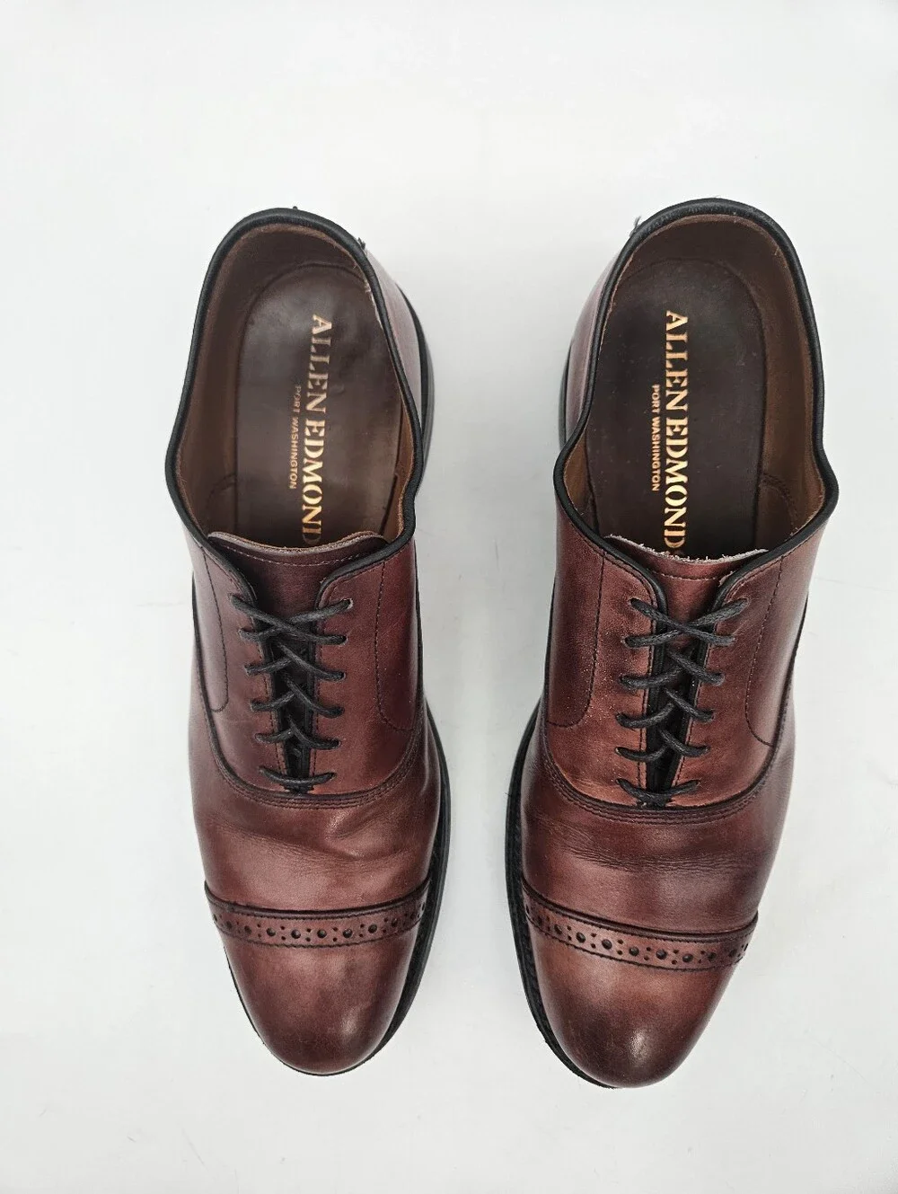 Allen Edmunds 5th Avenue Cap To Oxford Men's Dress Shoes Size 9C Brown Lace Up